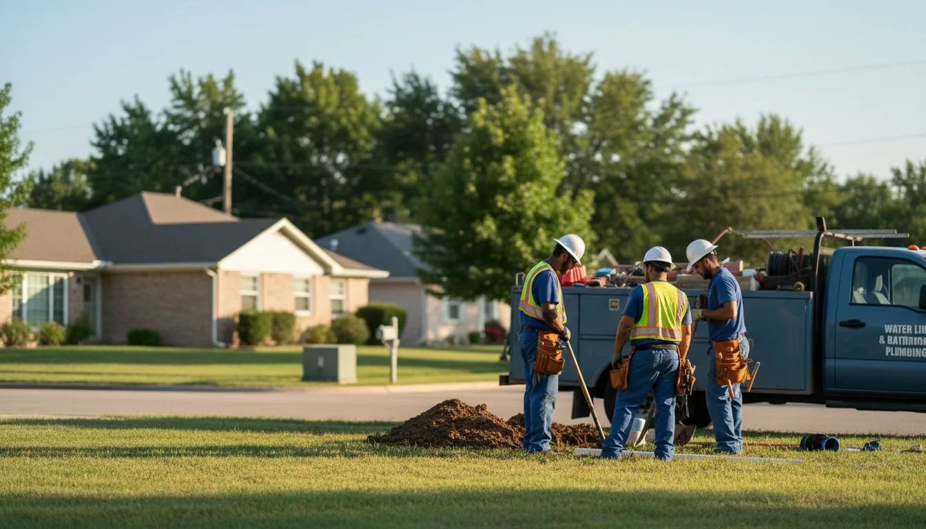 Residential water line and bathroom plumbing service in Jerusalem, AR